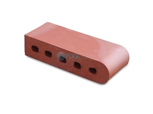 Pacific Clay Cored Bullnose Coping | 12" BKRF Red Flashed | 074502000