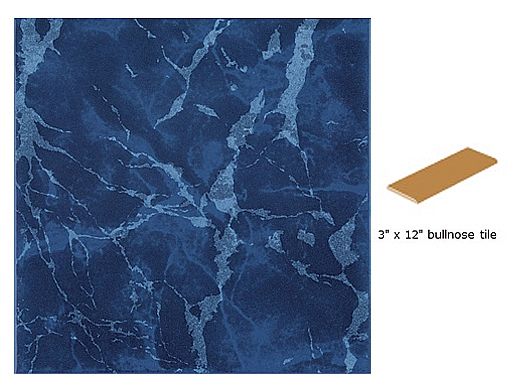 National Pool Tile Seven Seas 3x12 Single Bullnose Pool Tile | Pacific Blue | PA95 SBN