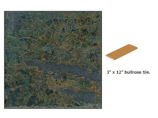 National Pool Tile Verona 3x12 Single Bullnose Pool Tile | Boticas Green | VR680 SBN
