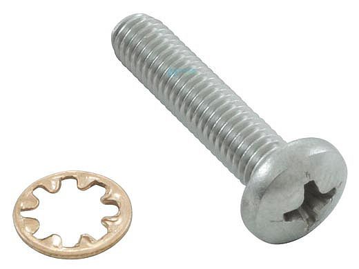 Zodiac Pan Head Screw with Star Washer | 10-32 x 7/8" | Stainless Steel | 48-045
