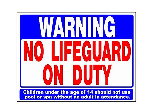 PS235 18"x24" SIGN NO LIFEGUARD ON DUTY