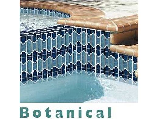 National Pool Tile Botanical Series Pool Tile | Navy Blue | BUE40