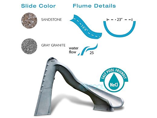 SR Smith TurboTwister Pool Slide | Right Curve | Gray Granite | 688-209-58124