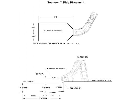 SR Smith Typhoon Pool Slide | Left Curve | Gray Granite | 670-209-58224
