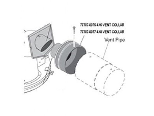 Pentair Sta-Rite 4x8 Metal Flue Collar for Indoor Vertical Venting - Negative Pressure for Distances Over 8' | 77707-0077