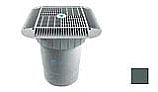 AquaStar 16" Square Grate with Double Deep Sump Bucket | with 6" Socket (VGB Series) | Dark Gray | 1216105F