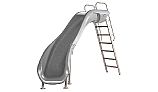 SR Smith Rogue2 Pool Slide | Left Curve | Gray | 610-209-58220